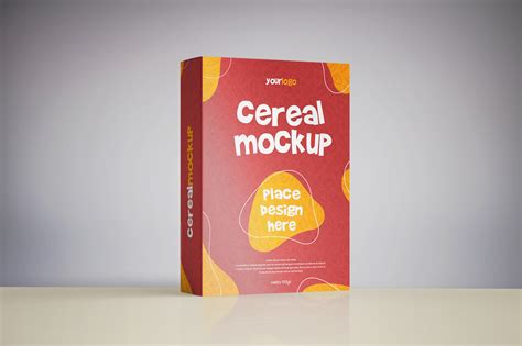 Download Cereal Box Mockup - Front View (Eye-Level Shot)